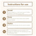 Instructions graphic for spreading, scooping, replacing, and refreshing OverEZ Coffee Ground Bedding.