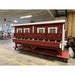 Straight-on front view of the red and white OverEZ Jumbo Chicken Coop.