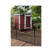 Rear and side view of a red Large Chicken Coop inside a customer run