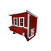 Classic red OverEZ Large Chicken Coop shown from the front right on white.