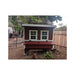 Red Large Chicken Coop with a chicken beside the nesting box