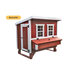 Classic red OverEZ Large Chicken Coop shown from the front on a black background.