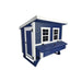 Blue Coastal OverEZ Large Chicken Coop shown from the front left on white.