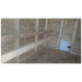 Interior OverEZ Large Chicken Coop view showing two wooden roost bars and chicken door.