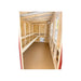 Interior nesting area and wood framing inside the OverEZ XL Chicken Coop.