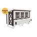 White and dark-trim OverEZ XL Farmhouse Chicken Coop shown from the front angle.
