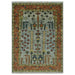 Full rectangular rug cutout showing the pale blue-gray field and rust border