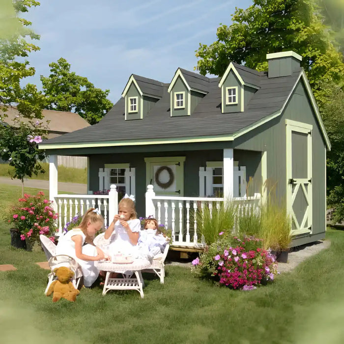 Little Cottage Company - The Pennfield Cottage Playhouse Kit - Green