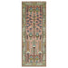 Pink, Olive and Beige hand-knotted wool rug, 2.6x8 runner