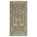 Pink, Olive and Beige hand-knotted wool rug, 3x6