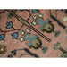 Pink, Olive and Beige hand-knotted wool rug, motif and wool weave detail