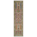Pink, Olive and Beige hand-knotted wool rug, 2.6x10 runner