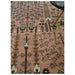 Pink, Olive and Beige hand-knotted wool rug, floral pattern detail