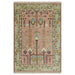 Pink, Olive and Beige hand-knotted wool rug, 4x6