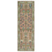 Pink, Olive and Beige hand-knotted wool rug, 2.6x9 runner