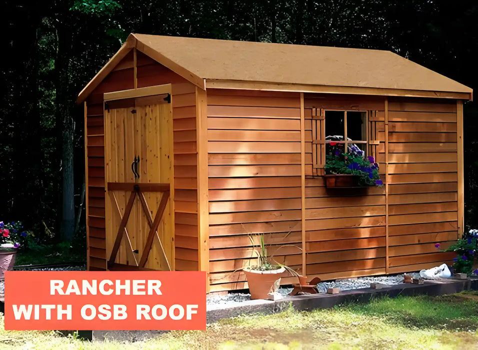 Cedarshed 8x10 Rancher Large Shed Kit OSB roof option