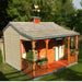 Cedarshed Ranchhouse Prefab Cottage Kit - with Orange Railings and Porch