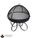 Master Flame Round Fire Pit Bowl with Black Swan Base and Grate with Hybrid Steel Dome Screen