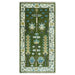 Full 2.6x6 Royal Green and Ivory runner rug