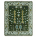 Full 4x5 Royal Green and Ivory area rug