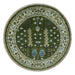 Full 5x5 round Royal Green and Ivory rug