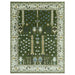 Full 6x8 Royal Green and Ivory area rug