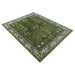 Full Royal Green and Ivory rug shown from a diagonal view