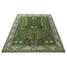 Full Royal Green and Ivory rug shown from a low angle
