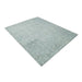 EVE001 blue and ivory rug shown at a diagonal angle