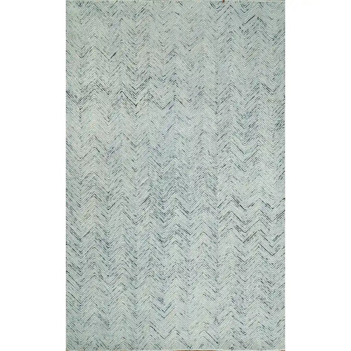 Full view of the EVE001 blue and ivory rectangular area rug