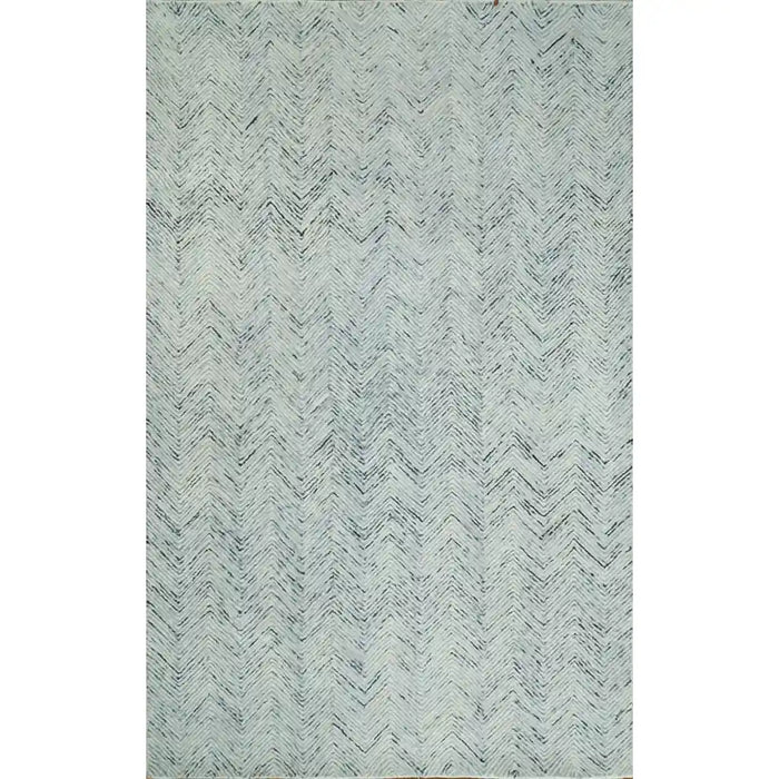 Full view of the EVE001 blue and ivory rectangular area rug