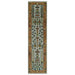 Full narrow Rust and Blue runner rug isolated on white
