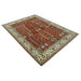 Folded corner showing the reverse side of the rug.