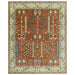 Straight-on view of the full Tree of Life Rust and Ivory rug.