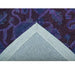 Closeup of the rug backing at one corner