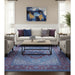 Sky purple hand-tufted wool rug in a living room