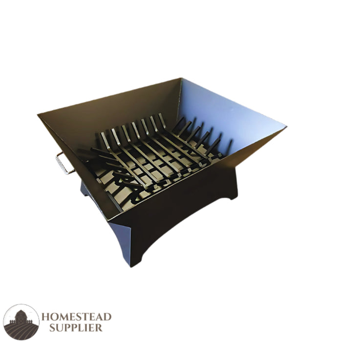 Master Flame Square Fire Pit with Grate Carbon Steel 