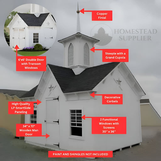 Little Cottage Company - Star Barn Shed Kit - Parts Labeled