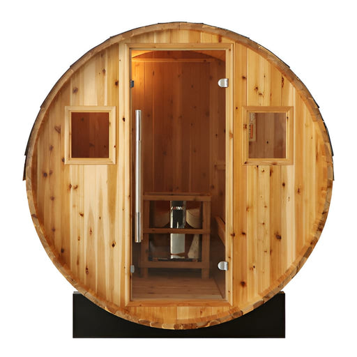 SunRay - 2-4 Person Aurora Traditional Barrel Sauna - Front