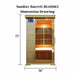 Sunray - Barrett HL100K2 1-Person Indoor Infrared Sauna - Dimension Drawing