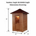Sunray - Eagle 2 Person Outdoor Traditional Sauna - Dimensions
