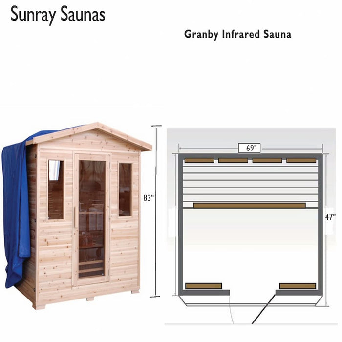 SunRay HL300D 3-Person Grandby Outdoor Infrared Sauna
