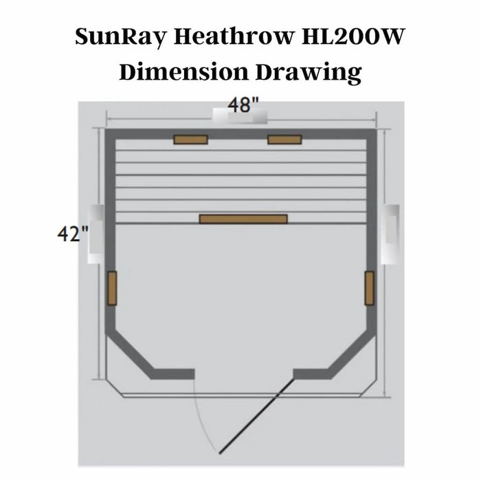 Sunray - Heathrow Indoor Infrared Sauna - HL200W - Dimension