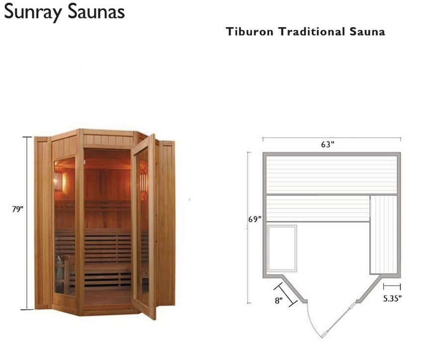 SunRay HL400SN Tiburon 4-Person Traditional Sauna