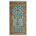 Narrow Rust and Blue runner rug cutout linked to the 3x6 size