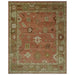 Full frontal view of the hand-knotted traditional Oushak wool rug