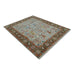 Angled view of the full hand-knotted wool rug