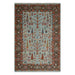 Vertical view of the full silver, brown, and rust Oushak rug