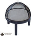 Master Flame Round Fire Pit Bowl with Tripod Base and Grate with Stainless Steel Dome Screen