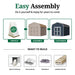 Step-by-step guide for assembling the value gambrel barn with 6 sidewall storage shed with icons and text on a white background.